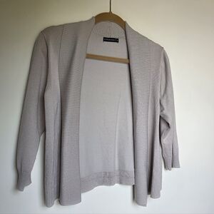 Esperanza Light Taupe Open Front Cardigan Sweater Size M